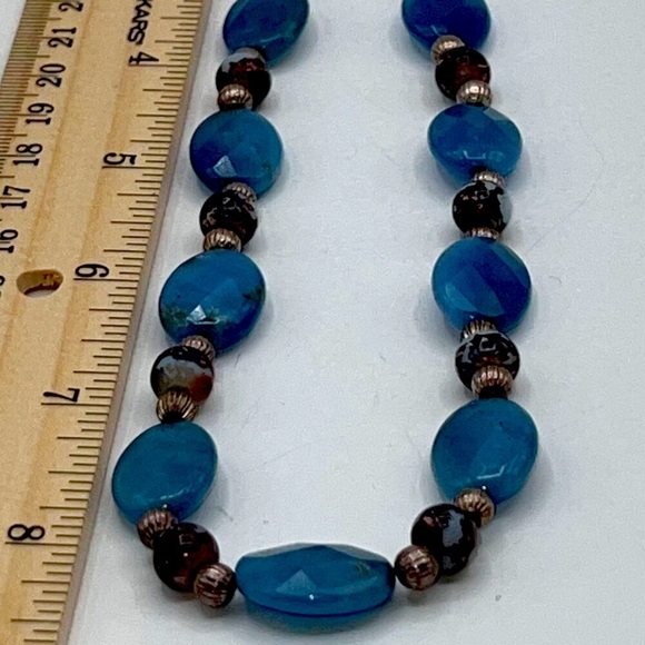 Blue Beaded Necklace & Bracelet Set For Women Opalite & Glass Beads - Picture 7 of 7